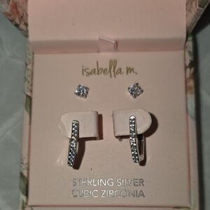 Isabella M Silver Cubic Zirconia Earrings